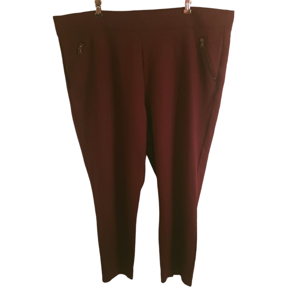 Curve Appeal plus size color eggplant faux zipper soft leggings Size 3X